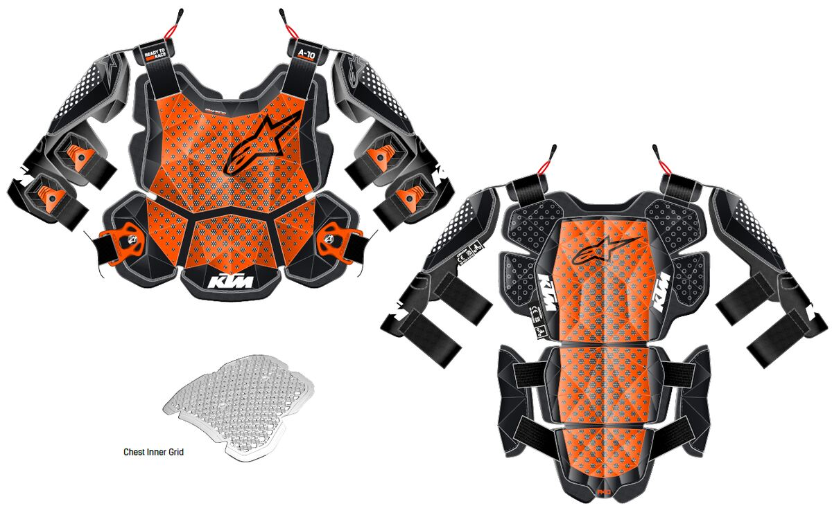 3PW240015302 A-10 V2 FULL CHEST PROTECTOR XS/S KTM Apparel – World 