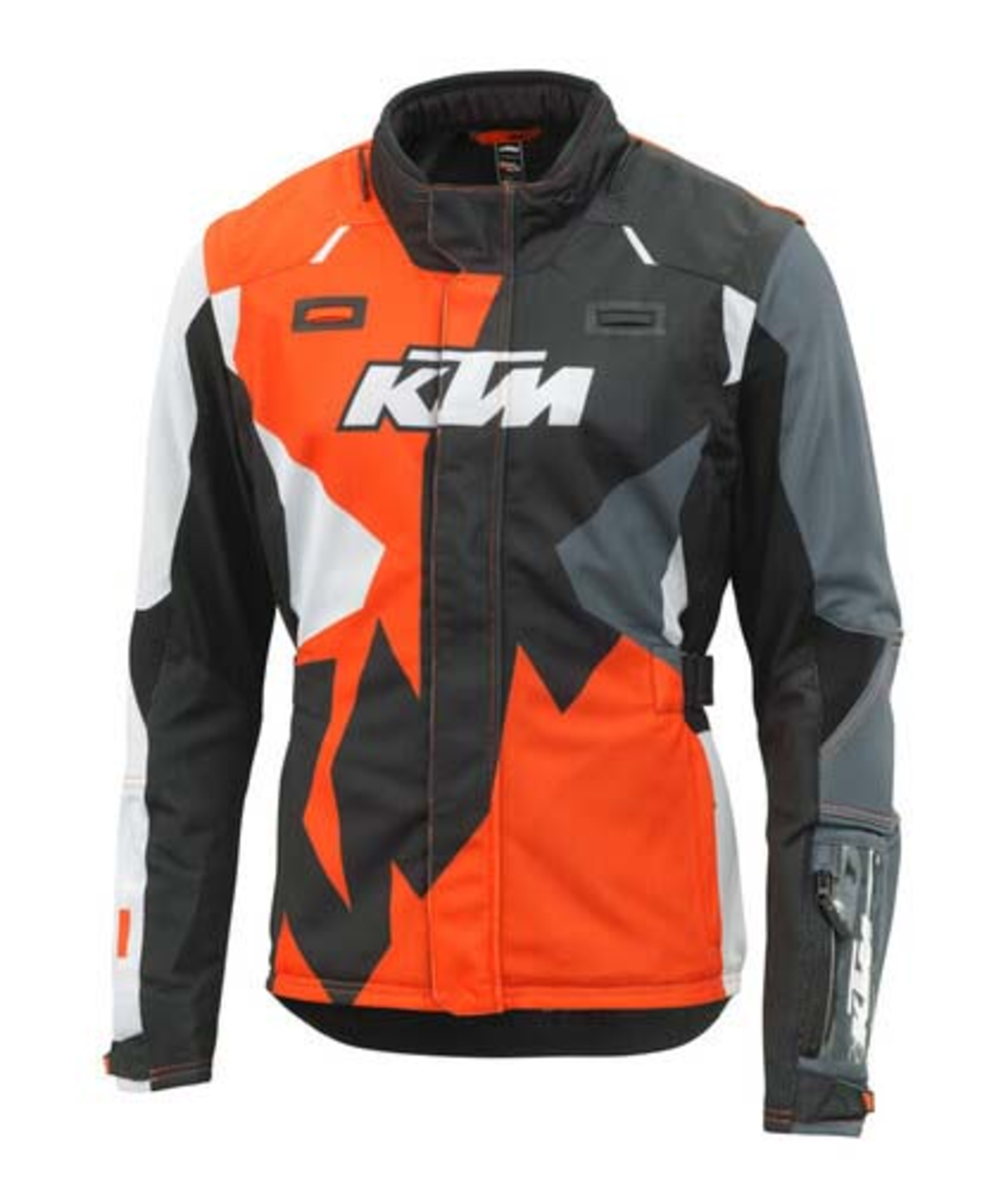 Hwk Motorcycle Jacket KTM Duke Leather Jacket Black/Grey/Orange